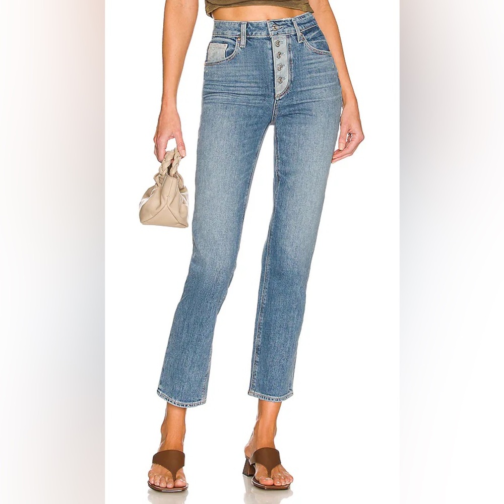 PAIGE Sarah Ankle Jean in Magada Distressed Wash